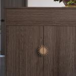 OEM Sun Flower Black Cabinet Handles Customize 12cm For Furniture Door
