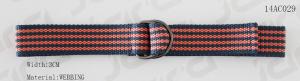 Navy / Orange Cool Web Belts With Mixed Colors / Double D Rings Buckles 3cm Width