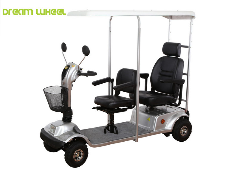 2km/H Motorised Mobility Scooter , 24V 55Ah 2 Seater Mobility Scooter With Roof