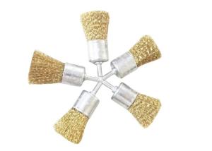Wholesale 25mm OD Solid Shank Steel Wire Crimped Wire End Brush for Rust Paint Removal from china suppliers