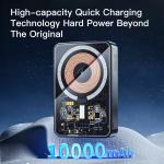 Transparent Black Magnetic Wireless Charging Power Bank 10000mAh 15W