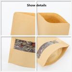 Kraft Paper Sachet Stand Up Pouch Kraft Paper Bag With Window, Sachet Kraft