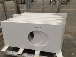 Wholesale Single Sink Quartz Stone Countertops , Flat / Eased Edge Prefab Quartz Vanity Tops from china suppliers