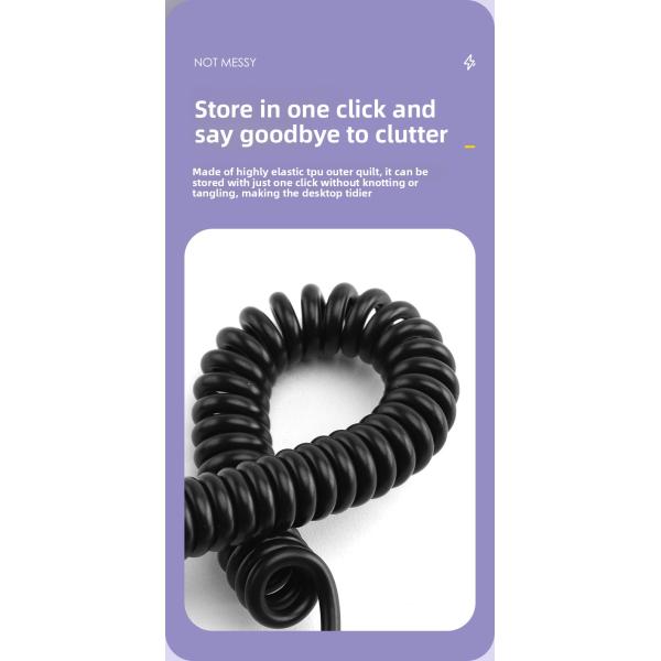 0.3M Black Color 100W Type-C Cable Fast 6A Charging USB-C for Phone Data Transfer