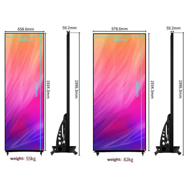 Customized Vertical Digital Foldable LED Screen Touch Poster Display Screen