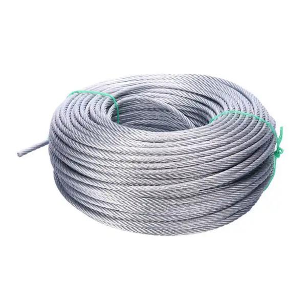 7*1 Bending PVC Coated Galvanized Aircraft Cable Steel Wire Rope 1x7 1/4" 5/16" 3/8" for Bending Processing Service