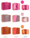 Water Resistant Travel Organizer Bag Nylon 3pcs Set Packing Cubes Shape With
