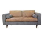 L224cm Three Seater Leather Couch Vintage Leather Sofas For Hotel Office