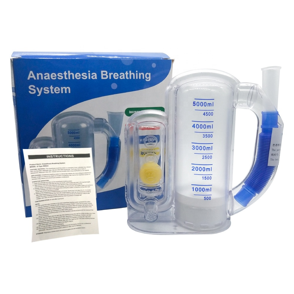 High quality 5000ML portable respiratory Incentive lung spirometer exerciser for lung exercising