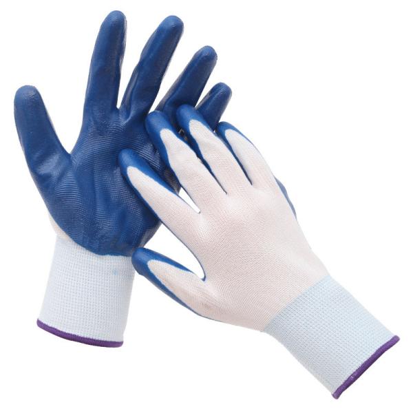 Wear Resistant Road Safety Products Polyester Nitrile Coated Glove