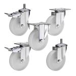 Wearable 5 Inch 330lbs Loading Nylon Casters Medium Duty