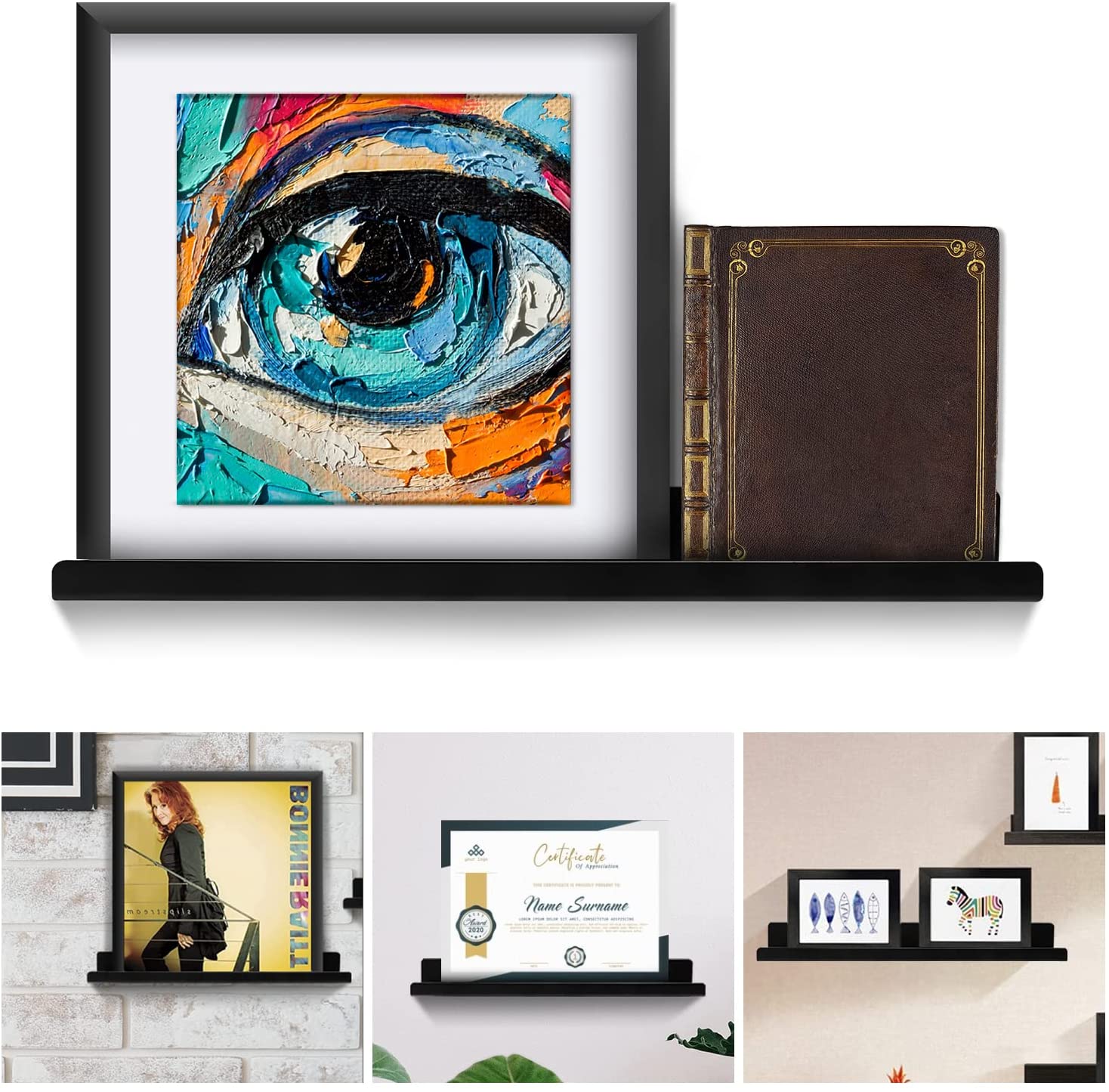 Records Decor Floating Shelves Vinyl record wall display Record Shelf Album Frames