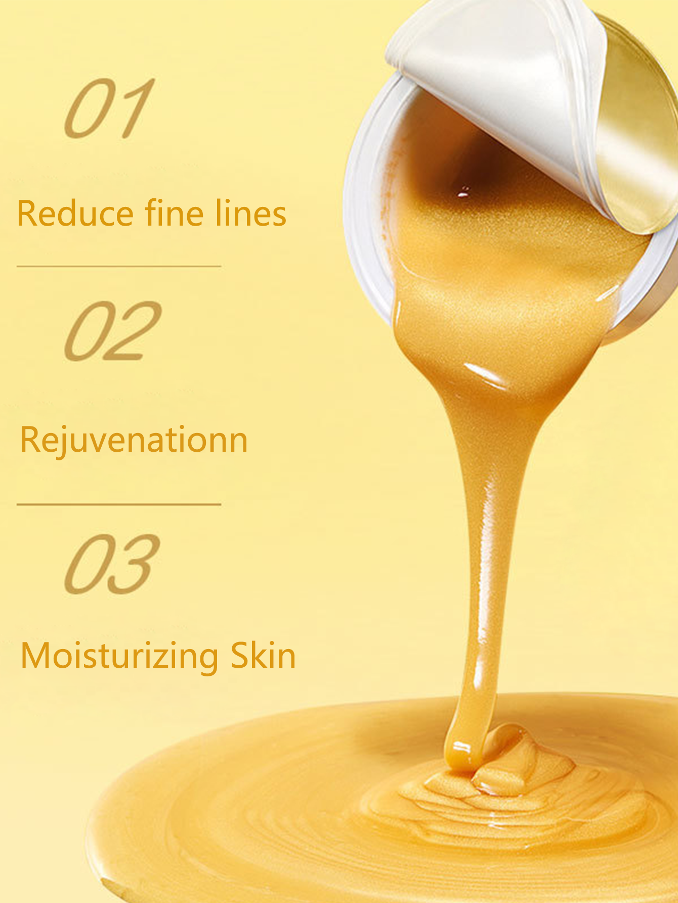 Gold Collagen Hydrogel Facial Mask Deep Anti-Aging Moisturizing Improves Wrinkles and Fine Lines Tighens Skin