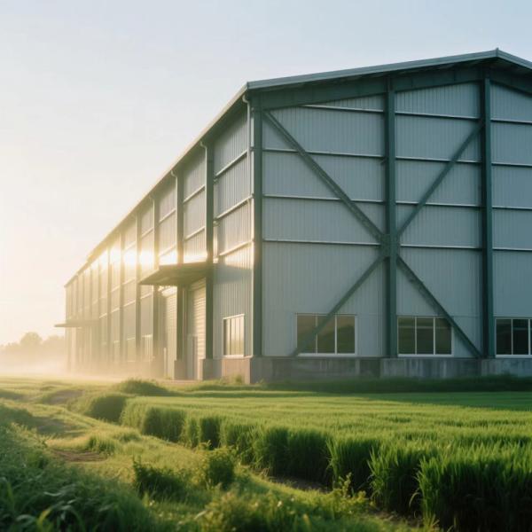 Pre Engineered Steel Frame Workshop Building with Overhead Crane