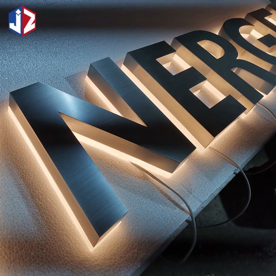 Metal Stainless Steel LED Backlit Signage Luminous High Brightness