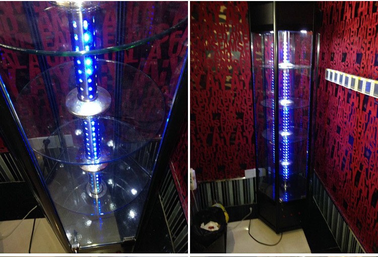 Generous Rotary Acrylic Display Showcase Mobile Lighting 53 * 53 * 100 Size Custom Color