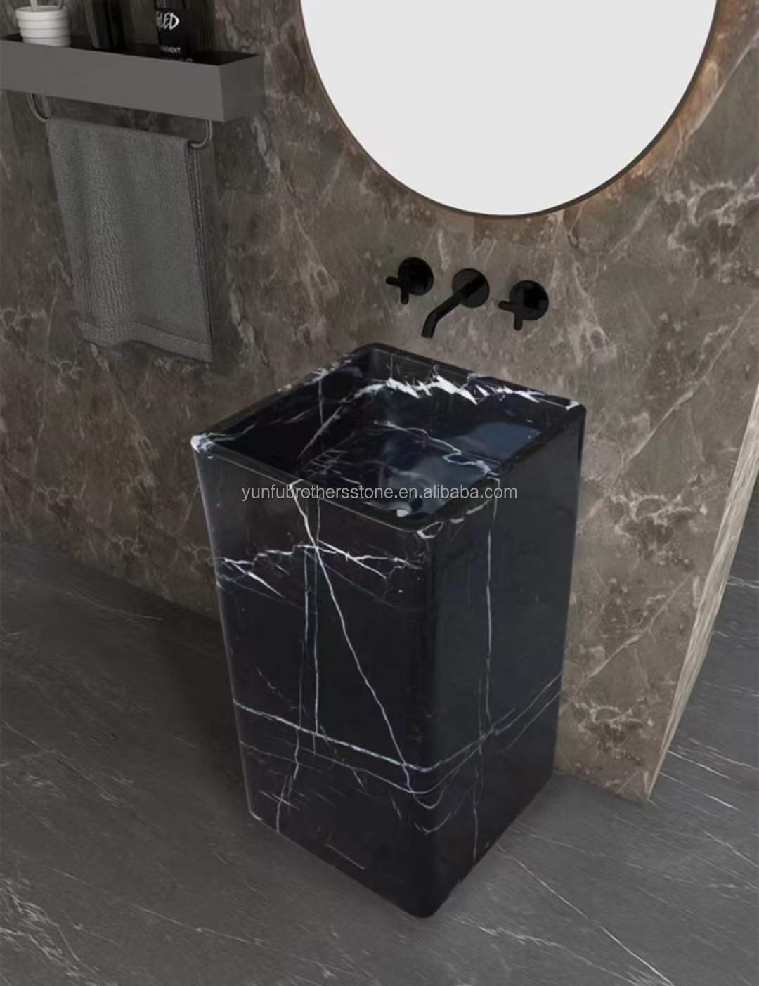 White Veins Marble Sink Cut to Size from Calcite Marble for Modern Hotel Villa Design