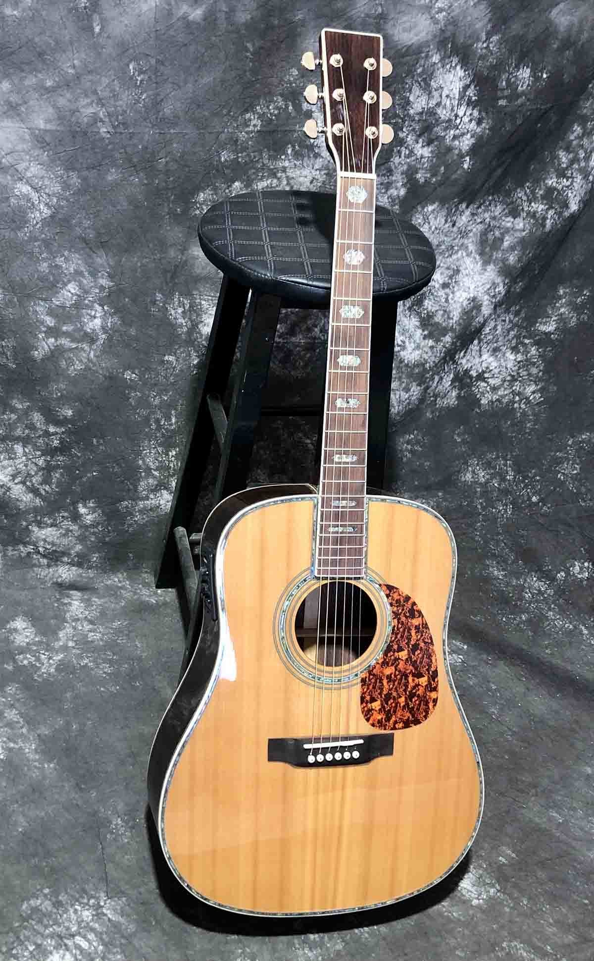 Custom Solid Cedar Top 45c Body Dreadnought Classic Acoustic Guitar with FSM Pickup 301 Hardcase