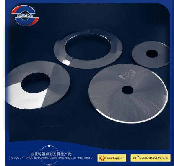 Anti Abrasive Round Carbide Slitter Blades Knives 90 To 91.5 HRA For Cutting