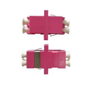 Wholesale Pink LC To LC Coupler Multimode , Duplex ISO FTTH Adapter UPC from china suppliers
