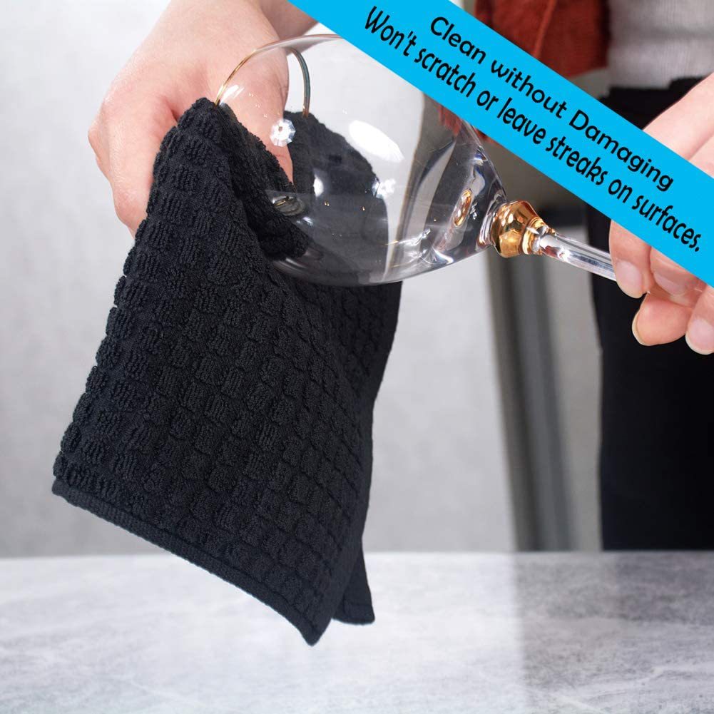 Waffle Square Towel for Dishwashing Soft Non-Stick No Color Loss Pineapple Hair Towel
