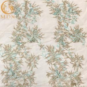 Wholesale 140Cm Width 3D Embroidery Lace Fabric With African Beaded 5 Yards from china suppliers