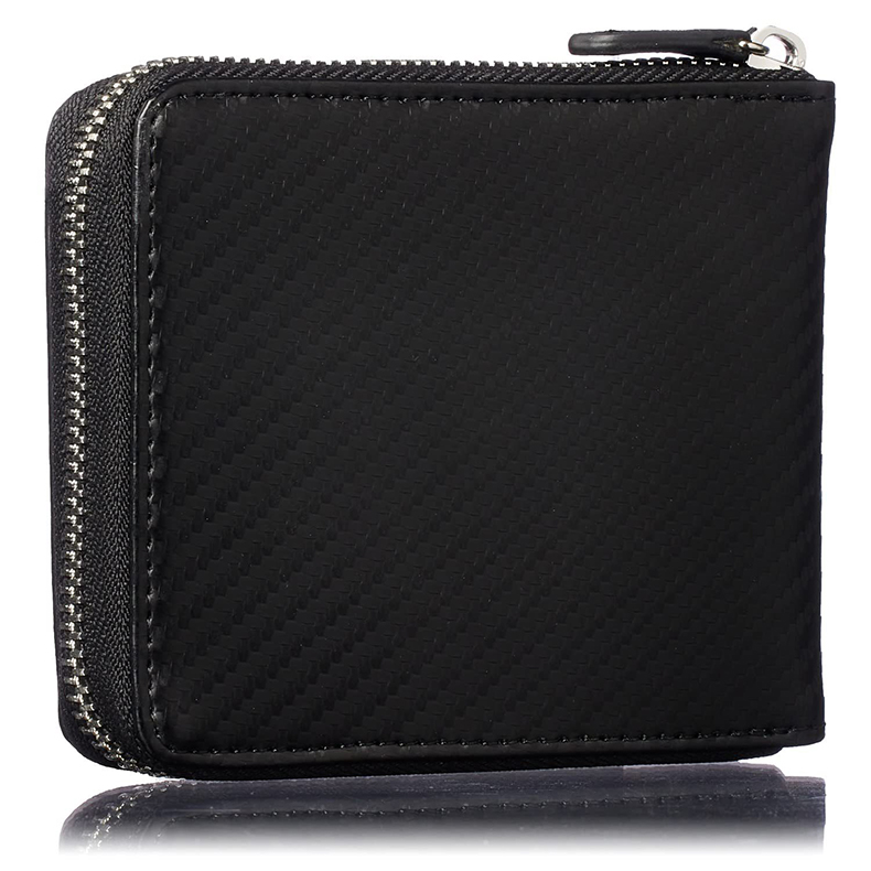 Multi-Card Pocket RFID Blocking Men's Wallet Fully Enclosed Zipper Real Cow Leather
