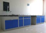 Customized Steel Lab Furniture , Laboratory Desk Furniture With Reagent Rack