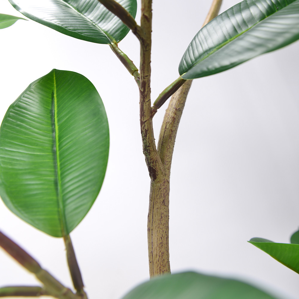 Artificial Potted Floor Plants Small Ficus Pandurata For Garden Decoration