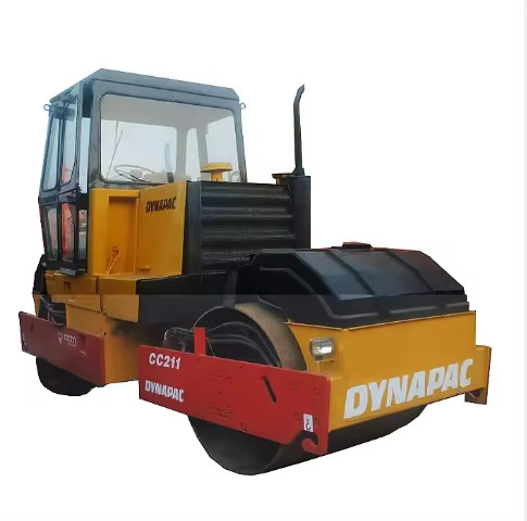 Used Dynapac Road Roller cc211 Double Drum road Roller,Yellow versatile roller Road engineering vehicle