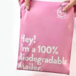 Pink 100% Degradable Biodegradable Courier Bags Eco Friendly Custom Mailers