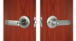 Safety Satin Nickel Tubular Lever Lock Reversible For Right Or Left
