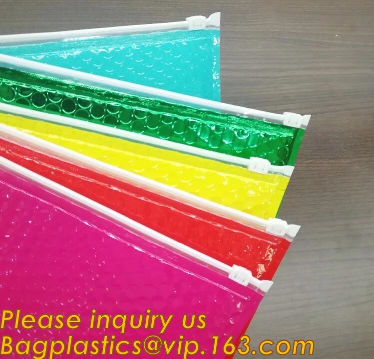 Holographic Zipper Slider Zip Lock Bubble Bag,Cosmetic Zipper Bag/Rose Gold Slider Bubble Bag with Logo,Slider Bubble Zi