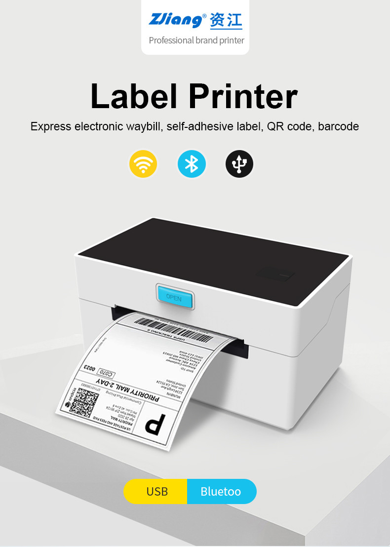 110mm USB Label Printer Bluetooth Wifi Desktop Barcode Printer