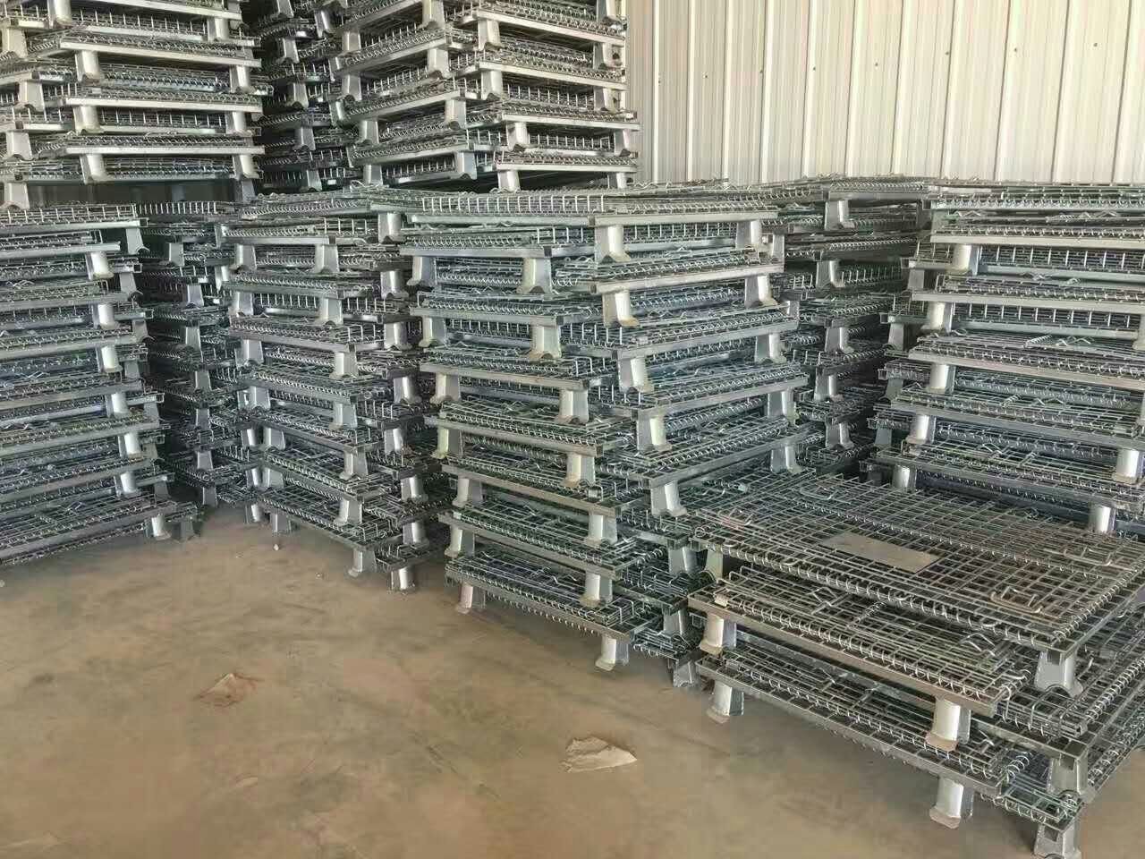 Silvery Metal Mesh Storage Containers , Q235 Steel Heavy Duty Storage Cages