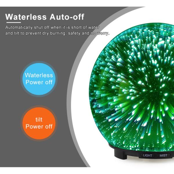 200ml 3d Ultrasonic Galaxy Glass Aroma Diffuser FCC EMC Listed