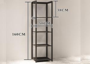 Wholesale Clothing Shop Metal Clothes Display Stand With 4 Layer Shelves Floor Mounted Custom Logo from china suppliers