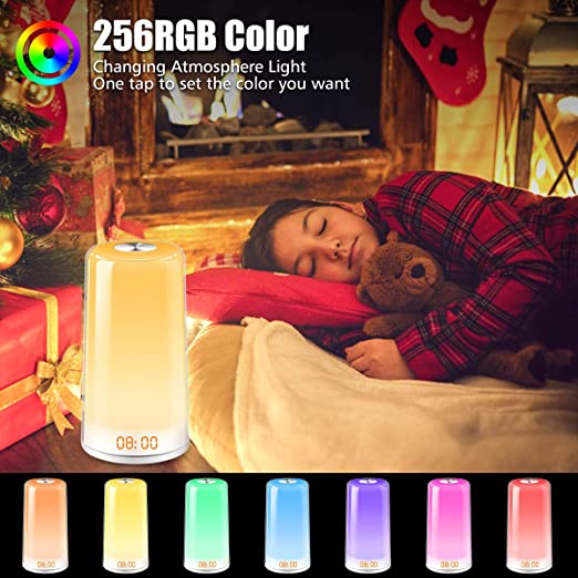 Sounds Adjustable 256RGB Color Silentnight Sunrise Sunset Alarm Clock Touch Control