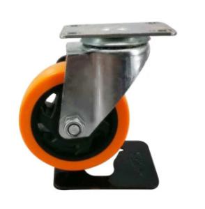 Wholesale 4 Inch Swivel Wheels Polyurethane Wheels Plastic Caster Zinc Coated from china suppliers