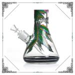 Green Eye Art Glass Bongs Hand Drawing 7mm Thickness Cigarette Shisha Hookah