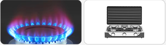 Commercial Grade Three Burner Gas Stove Engineered for High Volume Cooking with User Friendly Controls