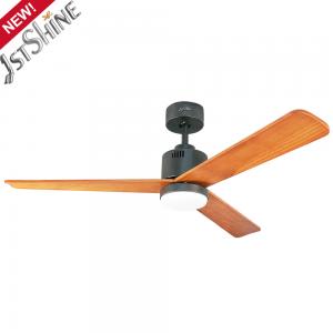 China Smart Home 52 Bedroom Ceiling Fan Light With Strong Wind 3 Color Light on sale