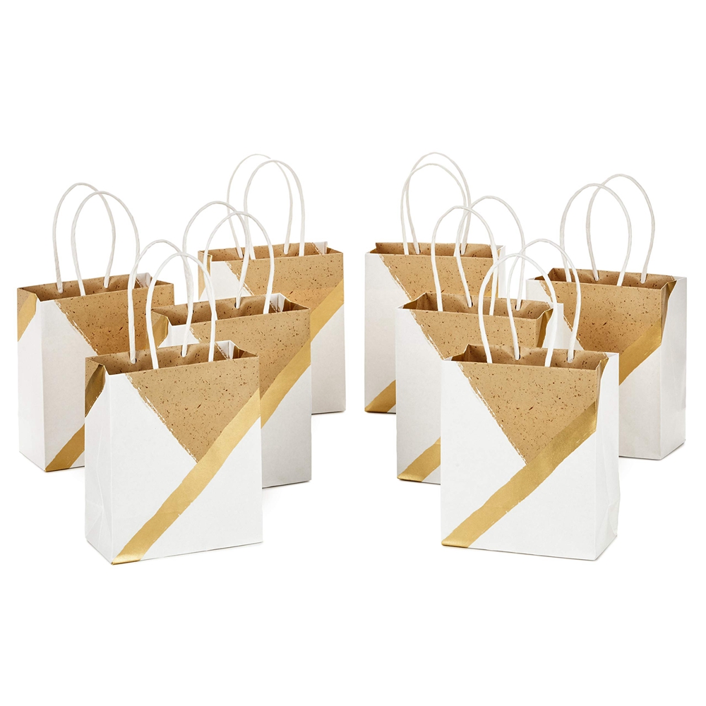 CMYK 4 Color Offset Printing Kraft Paper Shopping Bags With Your Own Logo Custom De Papel