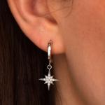 Luxury Starburst Gold Plated Hoop Earrings 925 Gold Plated Small Hoop Earrings