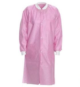 Wholesale 45gsm Disposable Lab Gown , Non Woven Lab Coat With 3 Pockets from china suppliers