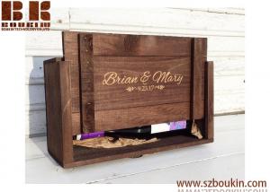 China WOODEN WINE BOX Personalized Wine Box for Weddings Ceremonies and Anniversary Gifts Holds Two Wine Bottles on sale
