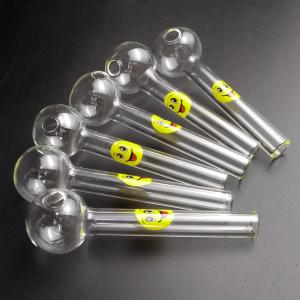 Wholesale Round All Hand Glass Smoking Pipe 10cm Length Suitable For Adult from china suppliers