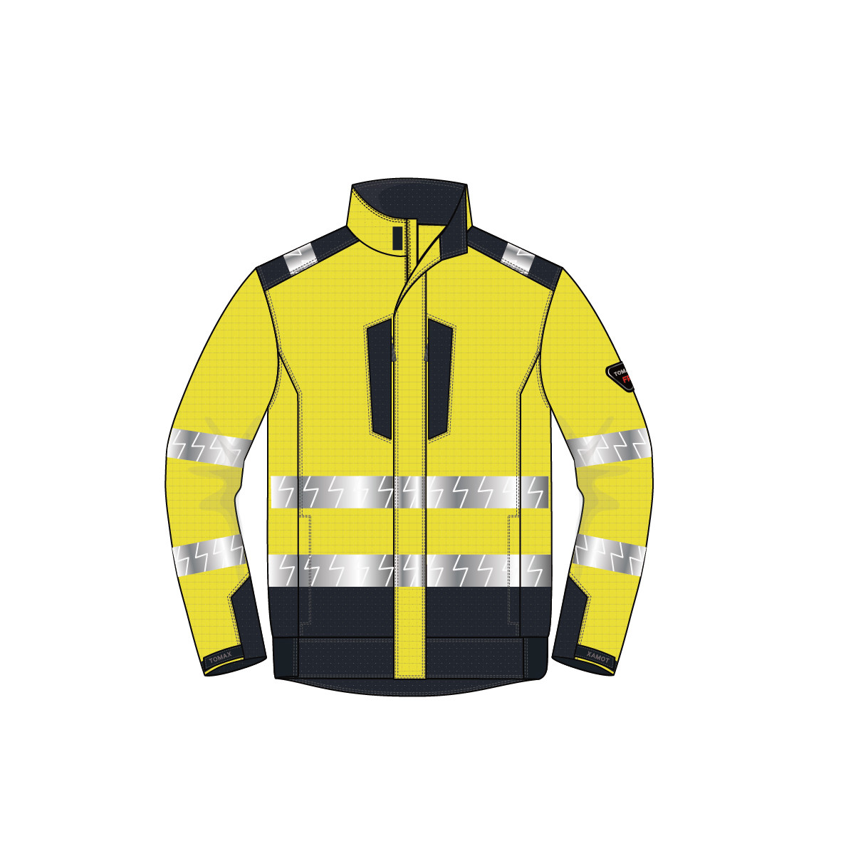 Anti Static High Visibility Fire Proof Electric Arc Protection Safety Jacket For Electric Industry