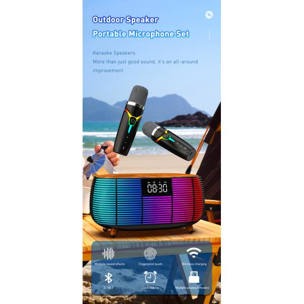 Multi-Functional Computer Clock Atmosphere RGB Speaker with Sound and Microphone