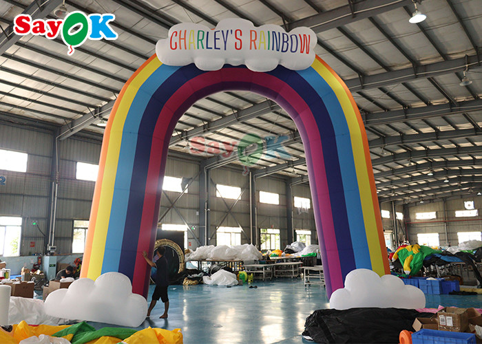 Rainbow Inflatable Arch Colorful Advertising Blow Up Gate For Decoration